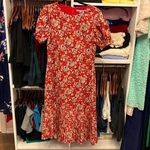 Antonio Melani Rust Red Print Short Sleeve Dress 10